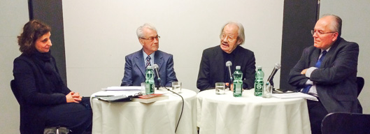 Lisa Rettl, Richard Wadani, der Komponist Friedrich Cerha und Winfried R. Garscha